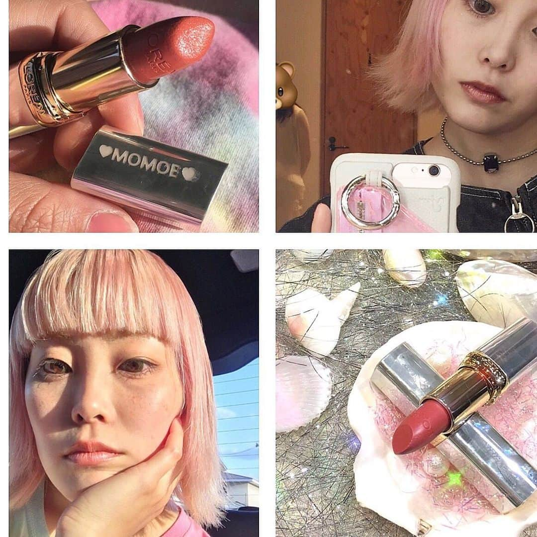 Momoさんのインスタグラム写真 - (MomoInstagram)「5月末に発売になった @lorealmakeup の #ヌードナクレ が凄く良くて、最近出かける時はこればっかり💄 ヌードカラーだけどパールラメが入ってて見た目ツヤっとするから重くなくて夏に良い〜☀️ 私は476(左下)のヌードコーラルと、479(右上)ブラウンが特にお気に入り🤘🏻 パッケージもシェルをイメージしたオーロラシルバーで涼しげかわいい🐚🐠 ㅤㅤㅤㅤㅤㅤㅤㅤㅤㅤ 子供がいてメイクする時間ありますか？ って質問あったのだけれど... 家いる時はほぼすっぴんだし 出かける時のメイクも10分くらいで終わるので とういが遊んでる時にちゃちゃっとやってます🏁 ㅤㅤㅤㅤㅤㅤㅤㅤㅤㅤ ㅤㅤㅤㅤㅤㅤㅤㅤㅤㅤ #ロレアルパリ #マーメイドリップ #カラーリッシュルルージュ  #リップ #コスメ #夏メイク #ロレアルのPRのお姉さんが透き通る美女でドキドキした😳」6月5日 22時41分 - m_o_m_o_e