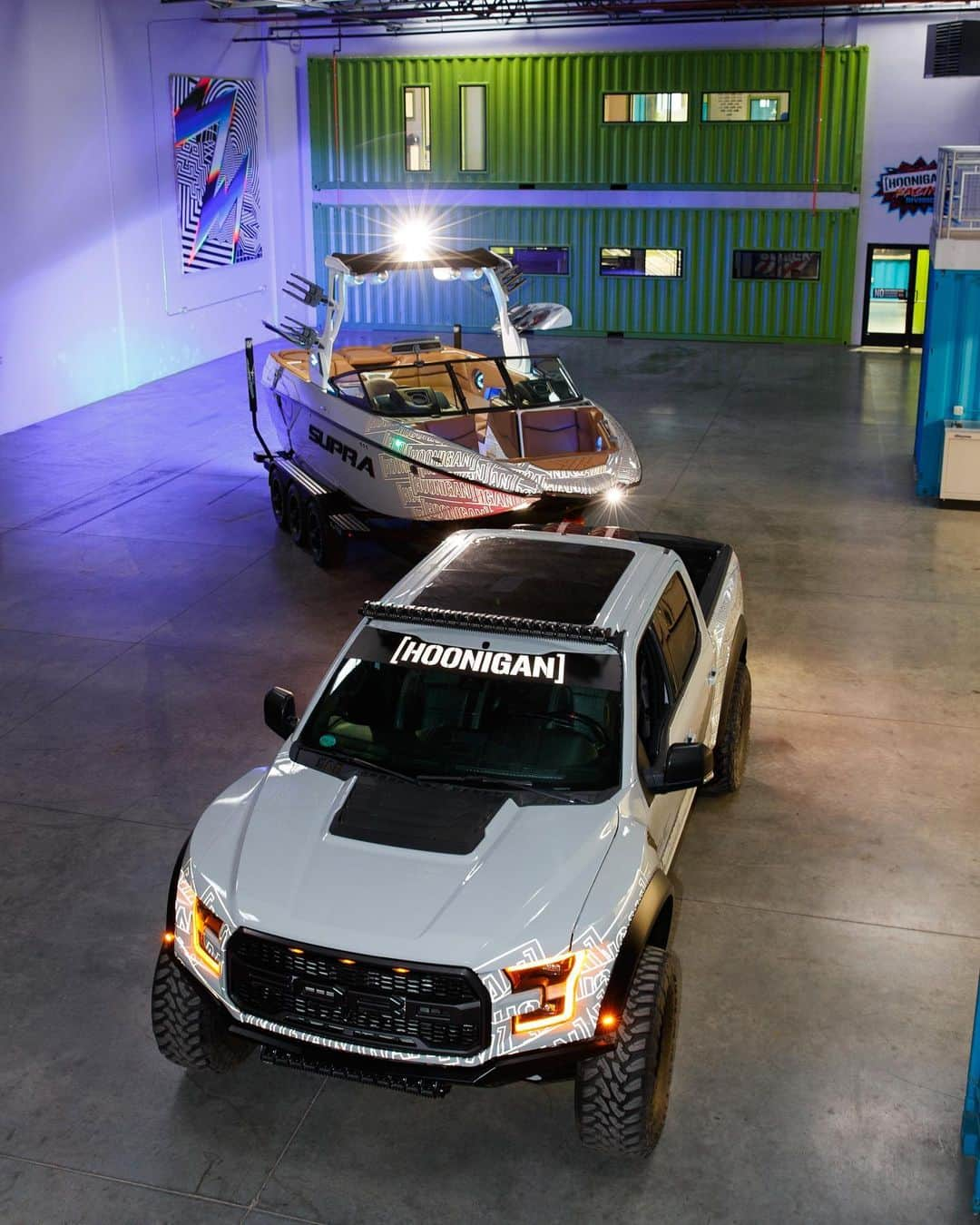 ケン・ブロックさんのインスタグラム写真 - (ケン・ブロックInstagram)「I like this view. THIS is what I call a proper Utah summer setup. My @officialSVC Ford Raptor hooked up to my new @Supra_boats boat, loaded up in my Hoonigan Racing headquarters and ready to hit the local lakes. #ultimatecombo #SupraBoats #FordRaptor」6月5日 23時19分 - kblock43