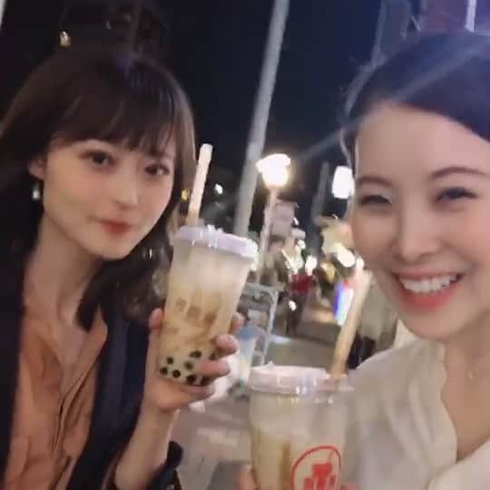 のインスタグラム：「だいすきなひさえさん〜〜〜！！！！( ⸝⸝•ᴗ•⸝⸝ )੭⁾⁾❤️ 新大久保で韓国料理食べてタピオカ飲んでおなかめっちゃいっぱい幸せ！🇰🇷🥤✨ ・  ひさえさんにあったらいつも化粧品とかめっちゃ質問しちゃう(笑) 肌が綺麗すぎていつも吸い込まれる(*´°`*)✨✨✨ ・ ・ 会えて嬉しすぎでした(*ฅ́˘ฅ̀*)💖 ・  #BsGirls #BsDreams #オリックス #バファローズ #新大久保 #明洞のり巻 #茶加匠 #タピオカ」