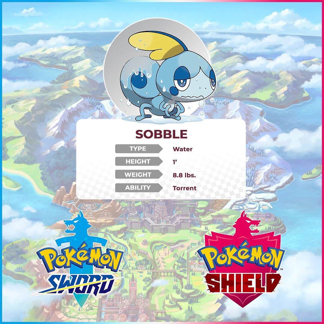 Pokémonさんのインスタグラム写真 - (PokémonInstagram)「Sobble Facts: When Sobble touches water, its body blends into its surroundings. It is...a bit timid. If it feels threatened, it will cry and cause everyone nearby to start crying as well.  Please protect this Pokémon, #SobbleSquad. 💧  #PokemonSwordShield」6月5日 23時37分 - pokemon