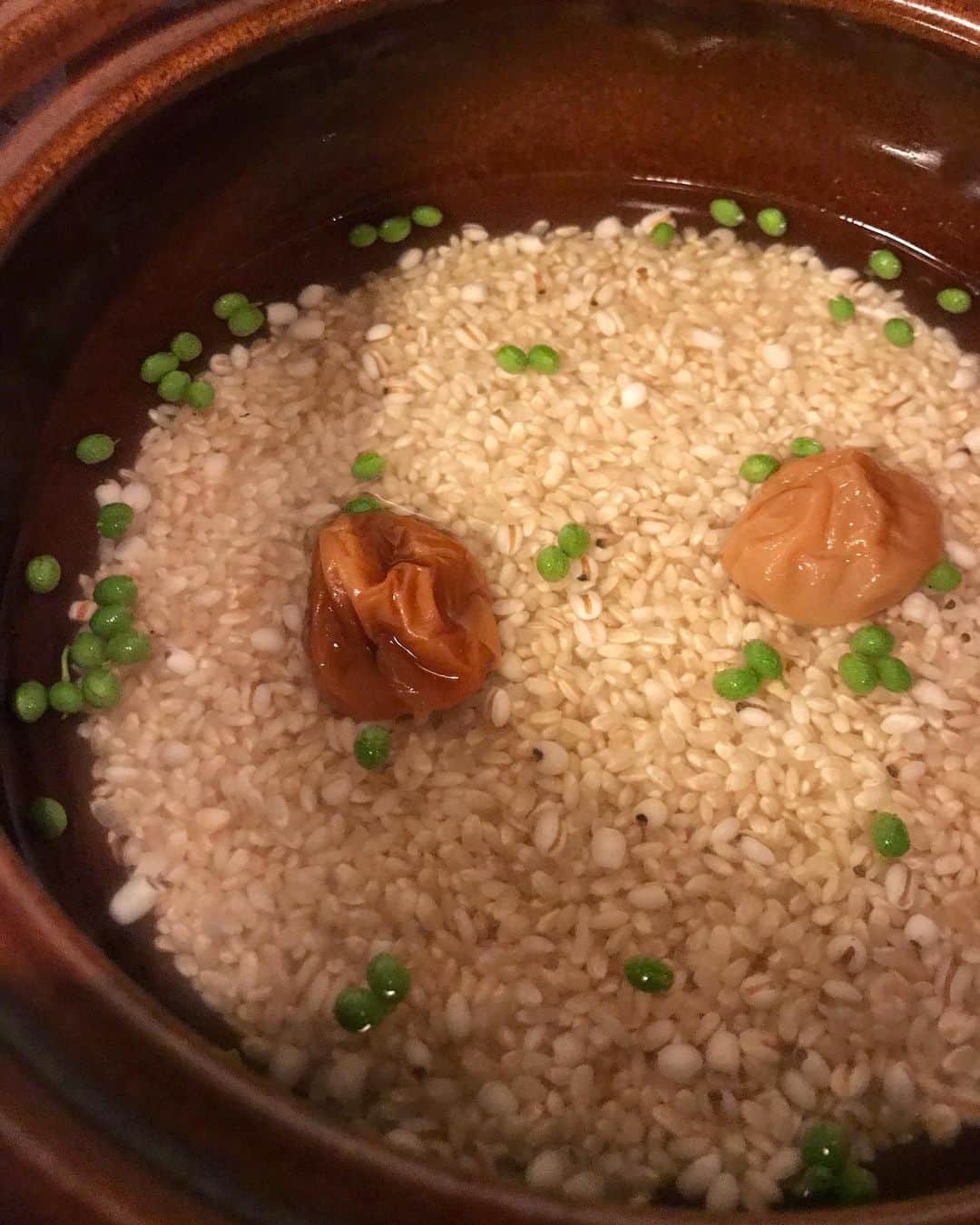 早坂香須子さんのインスタグラム写真 - (早坂香須子Instagram)「今夜は料理家の秋場奈奈さんがインスタでアップしていた 梅干しと山椒の実を一緒に炊くごはんを五分つき米とはと麦で真似てみた。  簡単でほんっとに美味しい。 奈奈さん、アレンジも紹介していたから次回はそれに挑戦してみよ！  しじみ汁 梅干しと山椒の実ごはん ワラサのニンニクと生姜たっぷり効かせた和風ドレッシングサラダ 茄子の揚げ浸し  二日酔い空けにぴったりの晩御飯でした😅  久しぶりに奈奈ちゃんごはん、食べたいなぁ！ #秋場奈奈 @7.akiba  #Vege料理家」6月6日 0時05分 - kazukovalentine