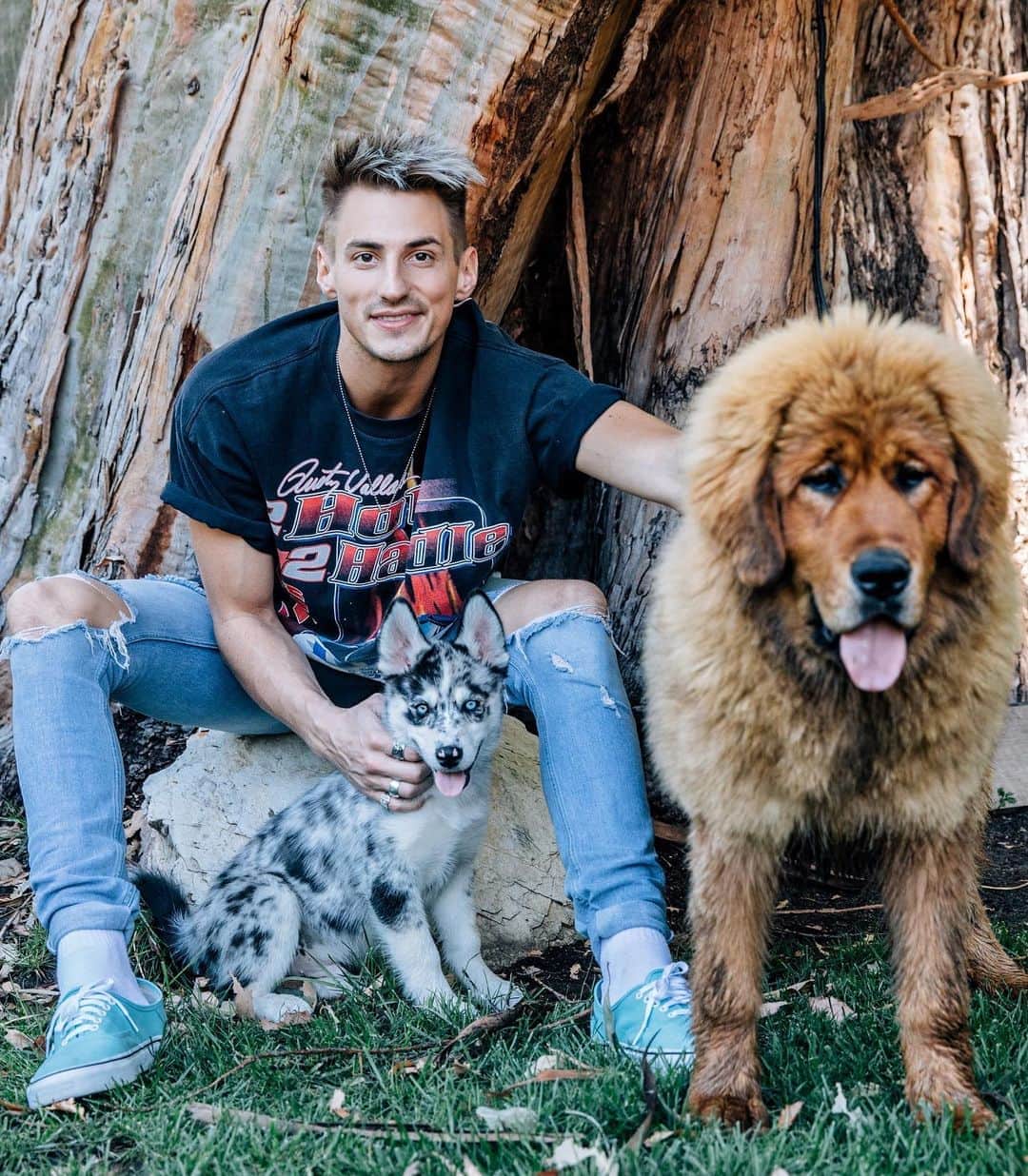 Mark Dohnerのインスタグラム：「guess I didn’t get the whole tongues out memo 😂😜 I think it’s time I get a puppy, what’s your favorite breed?! 🐶」