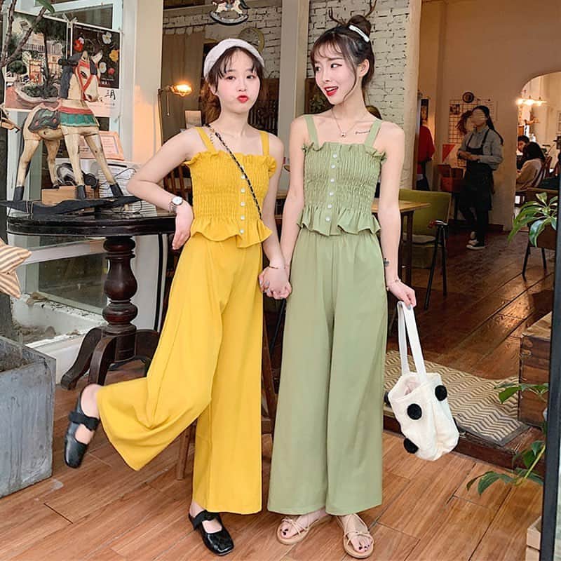 Runningpiggy0522さんのインスタグラム写真 Runningpiggy0522instagram 双子コーデ セットアップ キャミソール パンツ 3カラー 送料無料 3380円 商品番号 Rpt 自己紹介のウェブでご購入頂けます セットアップ キャミソール 韓国