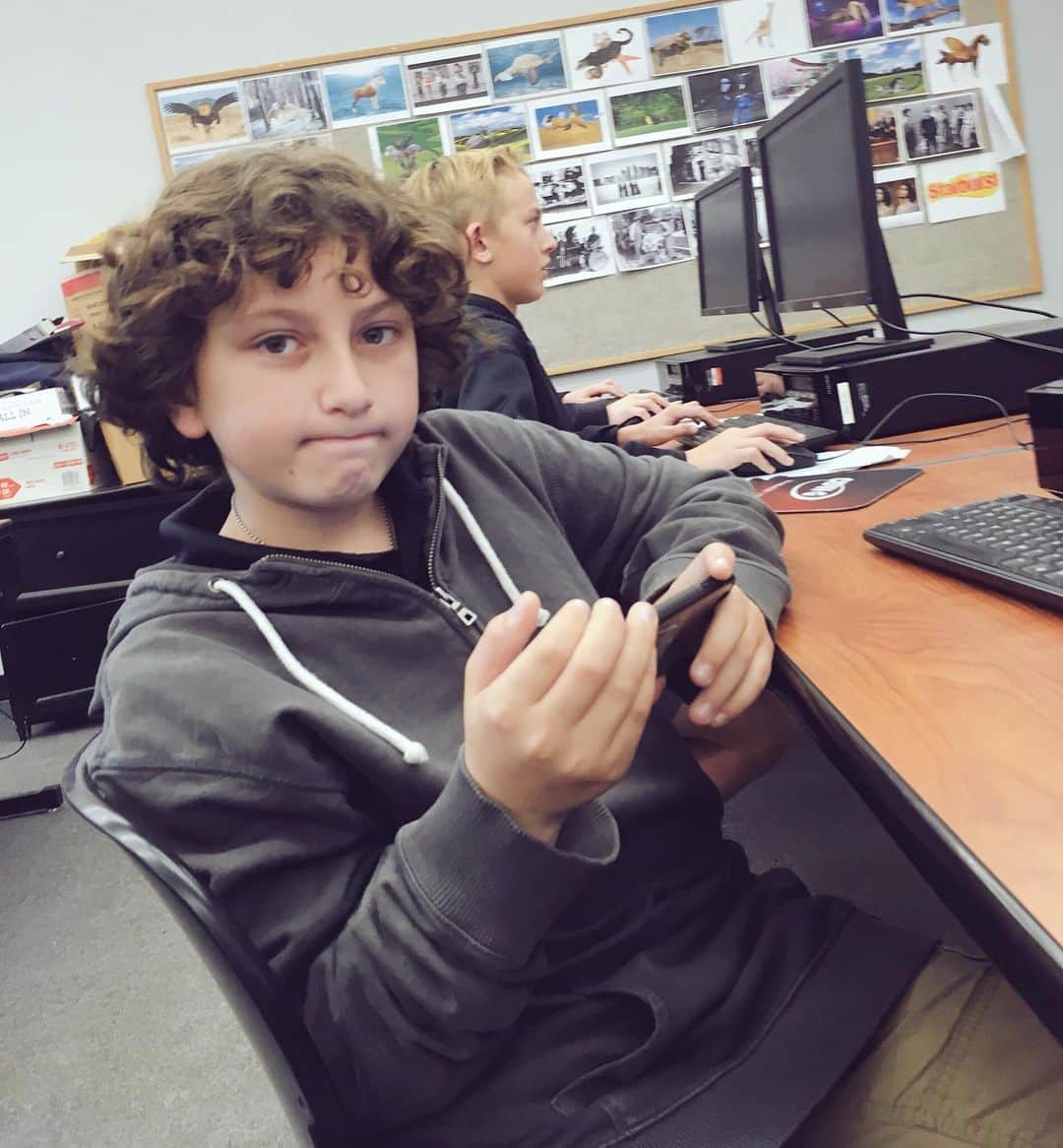 オーガスト・マトゥーロのインスタグラム：「Last day of 7th grade THANK GOD lol 😂 No joke middle school was a LOT different than elementary school. I’m so ready for summer! What grade are you in?」