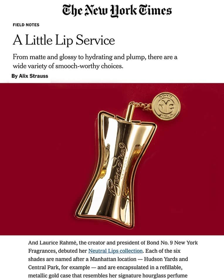 ボンド・ナンバーナインさんのインスタグラム写真 - (ボンド・ナンバーナインInstagram)「A very big thank you to @alixstrauss @nytimes for featuring our Bond No. 9 New York refillable lipstick in her piece “A Little Lip Service”  #bondno9 #bondno9ny #bondno9nylips #redlips #lipstick #makeup #newmakeup #newyorktimes #nyt #nytimes #nytimesvows #newyork #newyorkcity #nyc #love」6月6日 1時19分 - bondno9ny