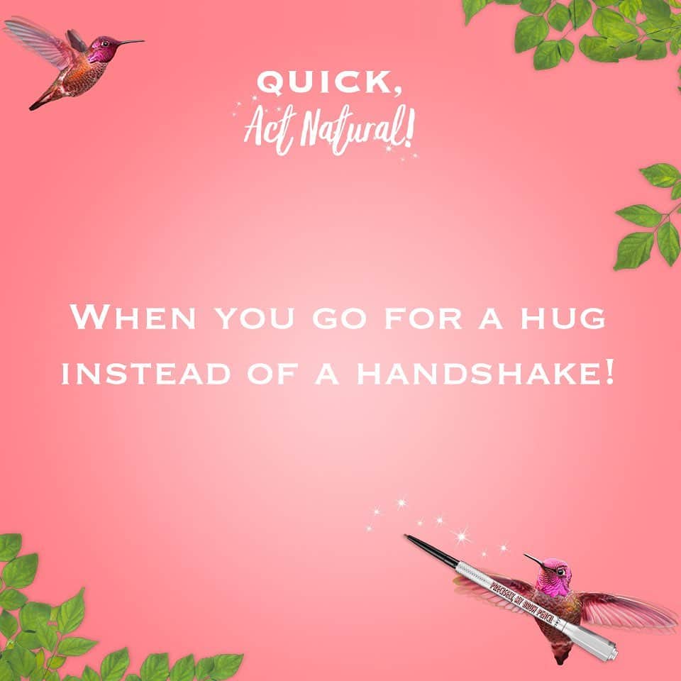 Benefit Cosmetics UKさんのインスタグラム写真 - (Benefit Cosmetics UKInstagram)「Accidental hugs got us feelin' like Rachel from Friends... #AWKWARD Leave a 🤗 if you've SO been there before #actnatural . . . 📷 Image Description: Quick, natural meme: when you go for a hug instead of a handshake.」6月6日 1時27分 - benefitcosmeticsuk