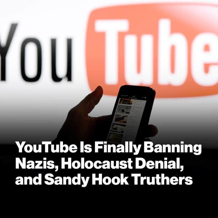 VICEさんのインスタグラム写真 - (VICEInstagram)「🚨 Breaking news 🚨 YouTube announced it will ban Holocaust denial videos and other content that tries to deny otherwise proven events, in a significant revamp of its hate speech and misleading content policies. Read more at the link in bio.」6月6日 1時28分 - vice