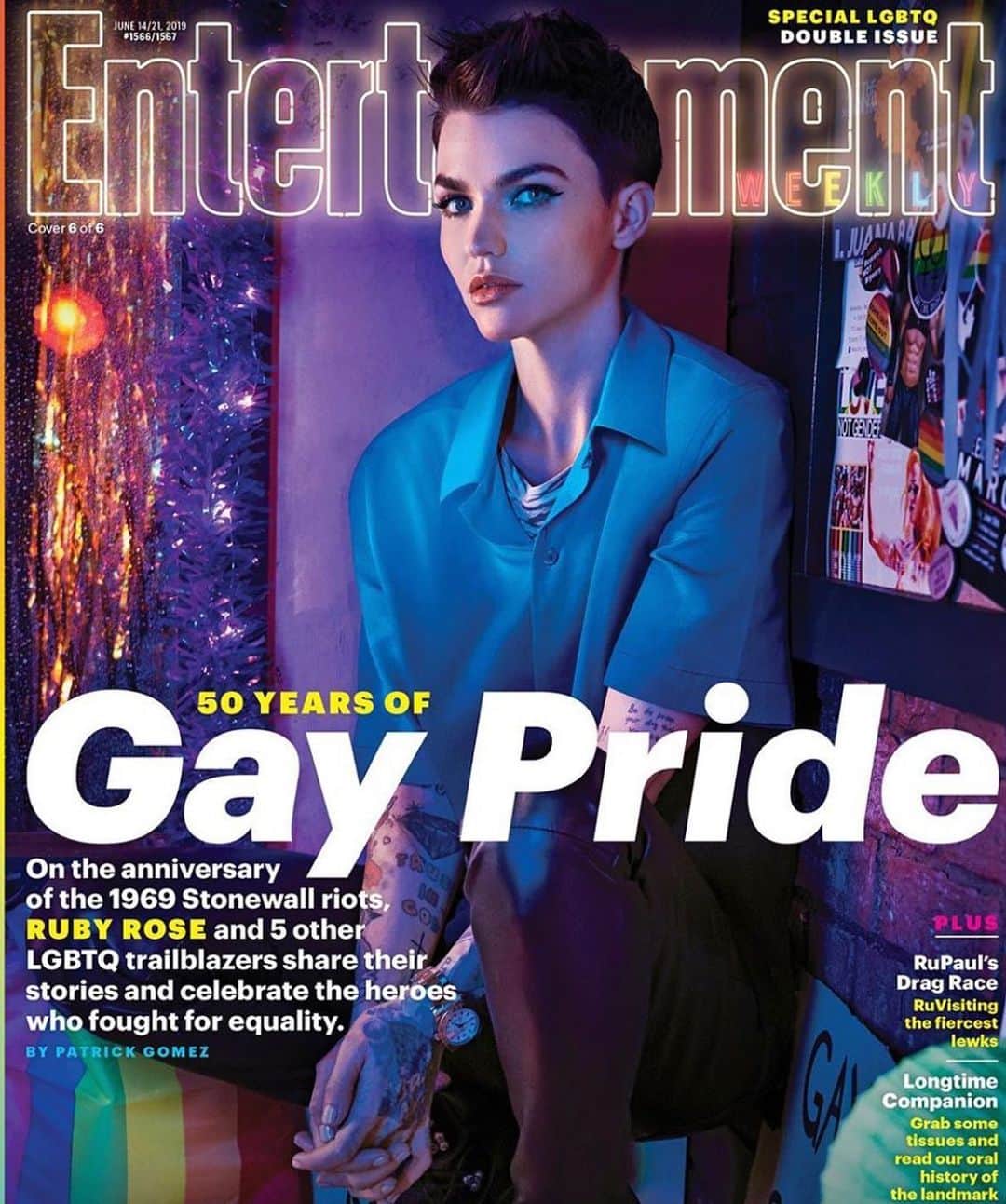 Vincent Oquendoさんのインスタグラム写真 - (Vincent OquendoInstagram)「Sooo happy about this beautiful pride cover of @entertainmentweekly featuring the gorgeous #Rubyrose hair by @djquintero shot by @carterbedloesmith🏳️‍🌈 🥰🏳️‍🌈 #makeupbyme using @maybelline assistanted by @jackiepiccolamakeup」6月6日 1時45分 - makeupvincent