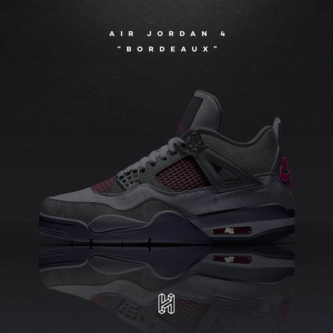 Sneakgalleryさんのインスタグラム写真 - (SneakgalleryInstagram)「Double Tap if you’d cop these “Bordeaux” Air Jordan 4s if they dropped! 🍷🔥 (Concept via @houseofheat)」6月6日 3時37分 - sneakgallery