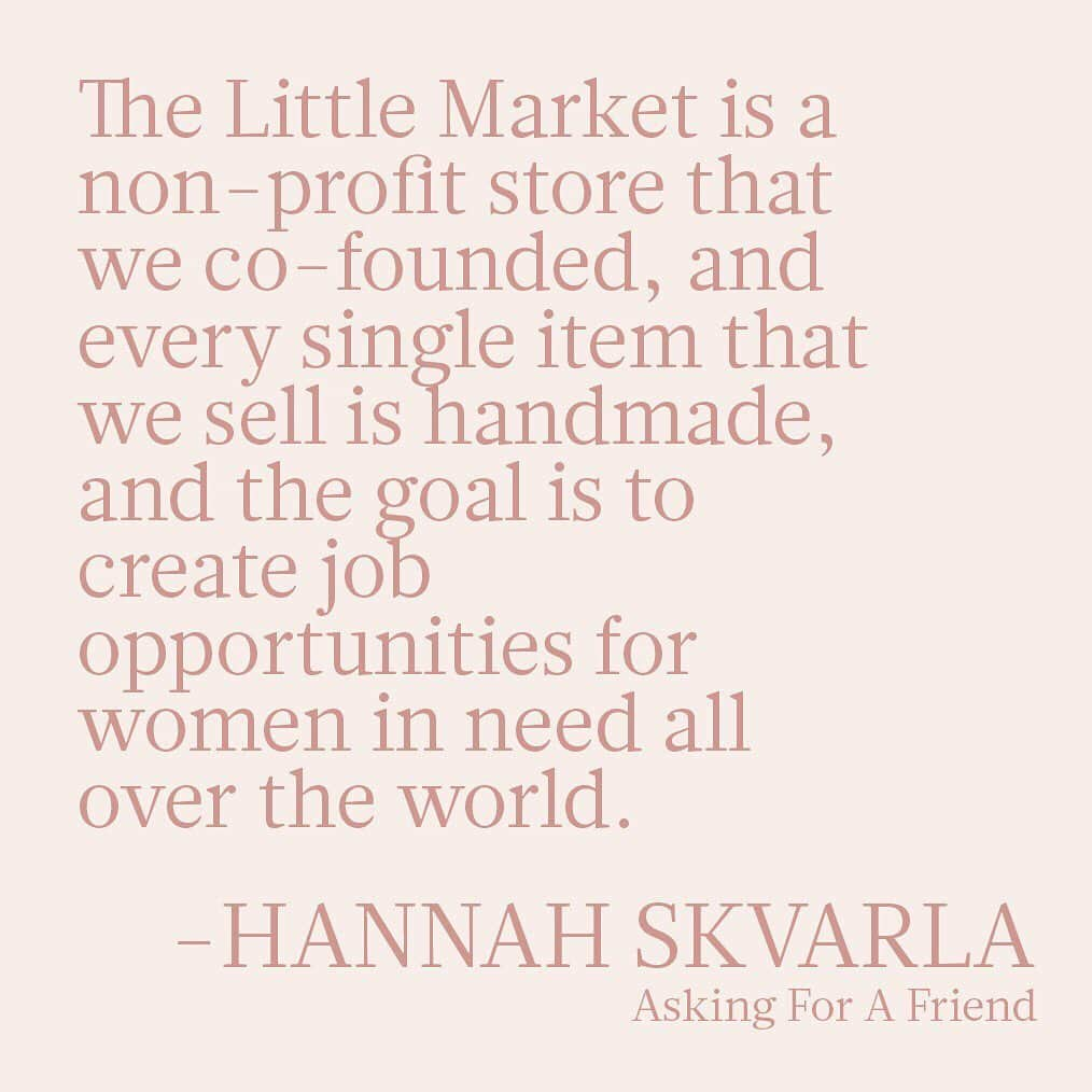 The Little Marketさんのインスタグラム写真 - (The Little MarketInstagram)「Today our Co-founders, @hannahskvarla and @laurenconrad, share the story behind The Little Market on @laurenconrad's new podcast @askingforafriend. In starting The Little Market, the goal was to create a sustainable way to help women around the world break the cycle of poverty so they could create a better future for themselves and their families. We proudly sell handmade goods that preserve cultural traditions and techniques. Every purchase from The Little Market improves the life of the person who made the product. Tune in for more!」6月6日 4時03分 - thelittlemarket