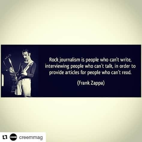 スラッシュさんのインスタグラム写真 - (スラッシュInstagram)「#Repost @creemmag #wednesdaywisdom #frankzappa #zappa #rock #rockandroll #creem #creemmag #creemmagazine iiii]; )'」6月6日 4時42分 - slash