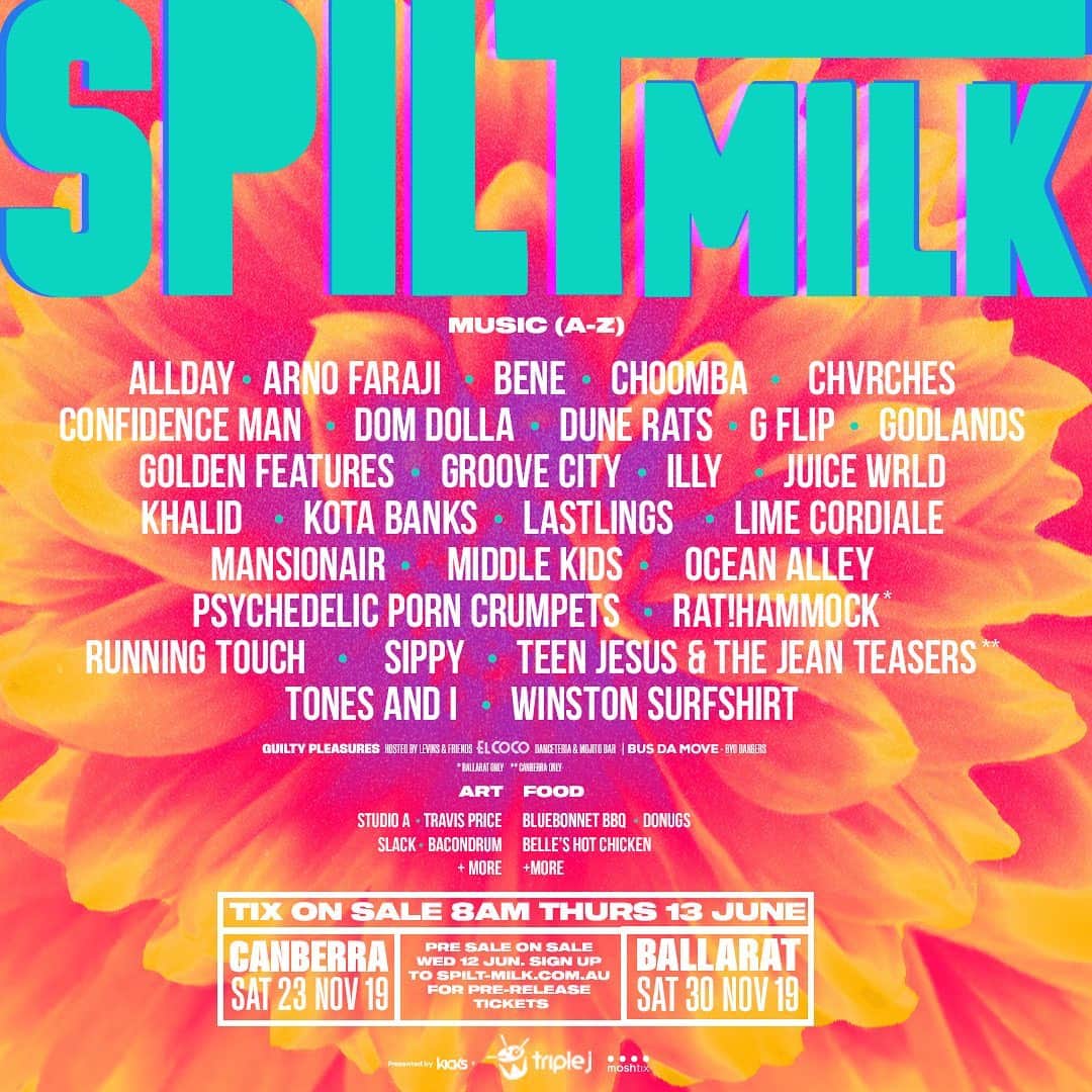Dune Ratsさんのインスタグラム写真 - (Dune RatsInstagram)「PSYCHED TO BE PLAYING @spiltmilk_au 2019 AND HOPE Y’ALL LIKED THE NEW TRACK IF YA TUNED INTO @triple_j THIS MORNING!!!!」6月6日 7時00分 - dunerats