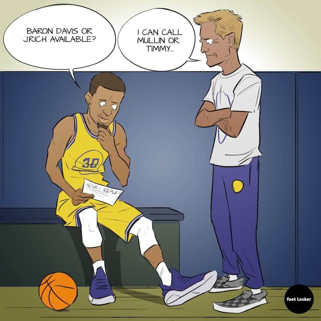 Foot Lockerさんのインスタグラム写真 - (Foot LockerInstagram)「Injury report looking longer than the Golden Gate Bridge - If the #Warriors could suit up anyone in their history for tonight's game who should they play?  #LockedIn by @karmoruu」6月6日 9時02分 - footlocker