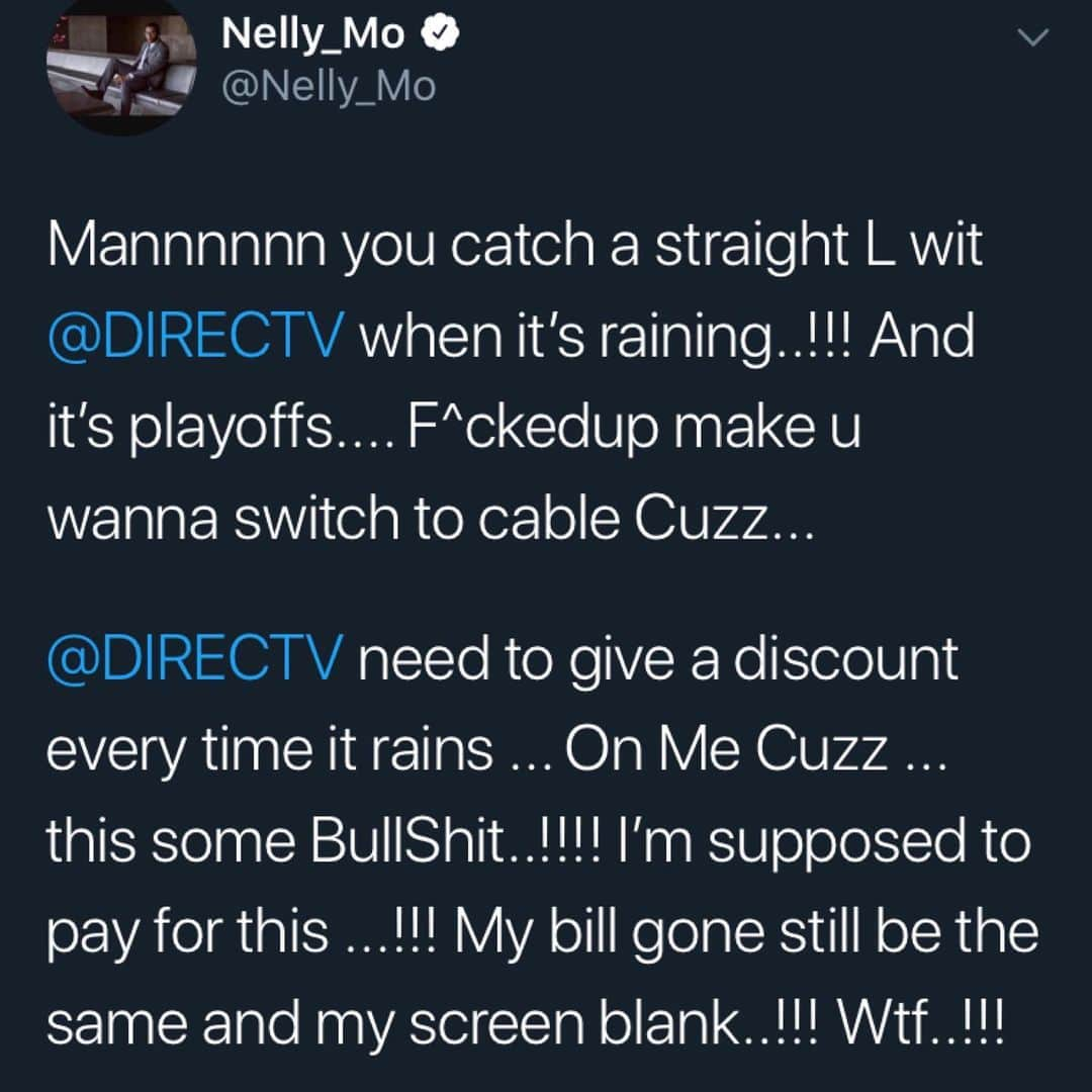 ネリーさんのインスタグラム写真 - (ネリーInstagram)「This some bullsh^t champ..!!! @directv」6月6日 9時16分 - nelly