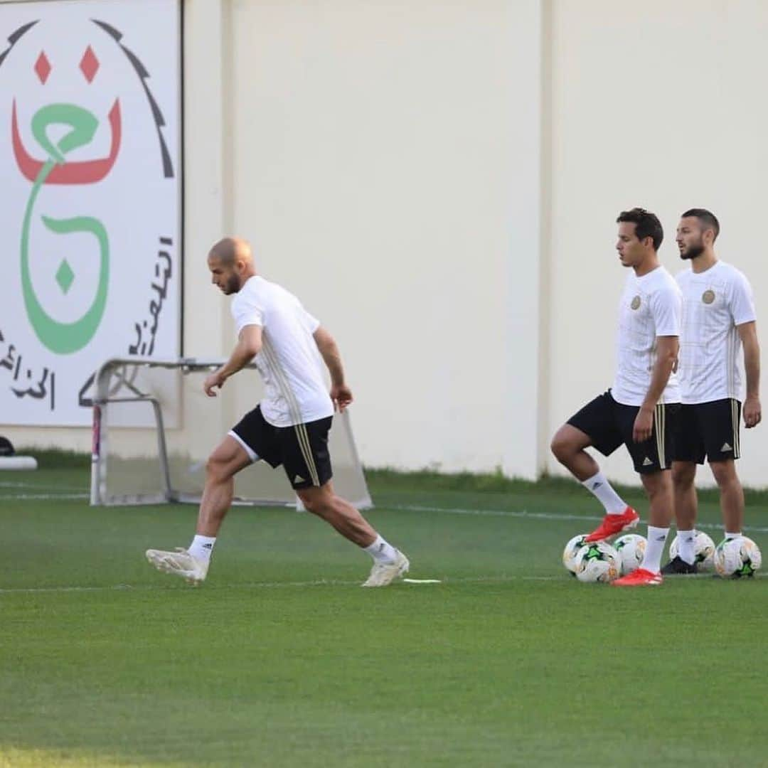 アドレーヌ・グェディウラさんのインスタグラム写真 - (アドレーヌ・グェディウラInstagram)「AFCon Preparation 🇩🇿 🇩🇿 @faf_algeria  #afcon2019 #can2019  #lesverts #focus #egypt #algerie #alger #determination #khadra #fennecs 🇩🇿 🇩🇿」6月6日 12時28分 - adleneg17