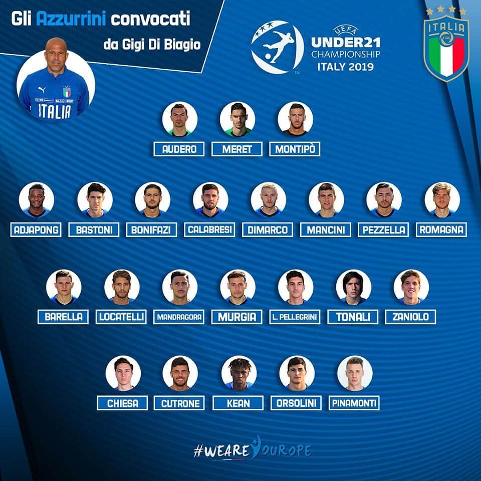 サッカーイタリア代表さんのインスタグラム写真 - (サッカーイタリア代表Instagram)「#U21Euro 🇪🇺 I 2️⃣3️⃣ #Azzurrini 💙 convocati da Gigi #DiBiagio per l’#Europeo #Under21 organizzato dal #Italia 🇮🇹 e #SanMarino 🇸🇲 💻 L'articolo 👉🏻 www.figc.it 🏆 16-30 #giugno 2019  #VivoAzzurro #U21 #WeAreYourope @weareyourope」6月7日 1時03分 - azzurri