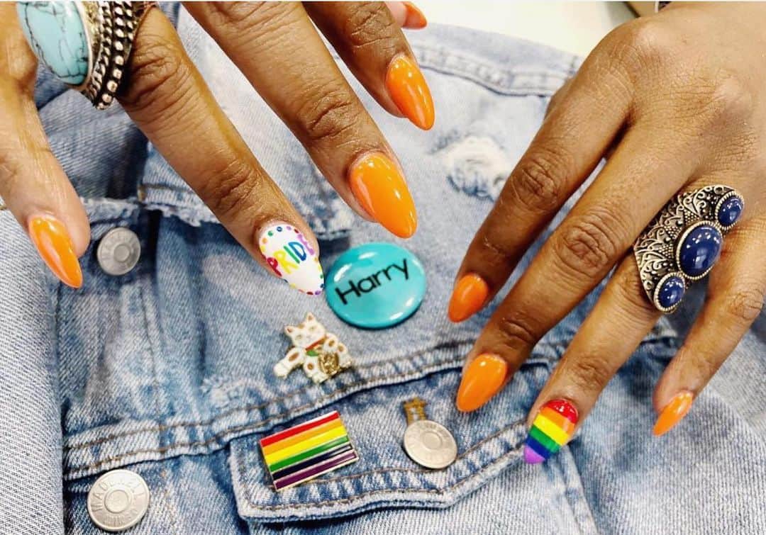 OPIさんのインスタグラム写真 - (OPIInstagram)「Want amazing Pride #nailart for this weekend? We've got colors to match every flag! @nailbarandco used #CocaColaRed #NoTanLines #ExoticBirdsDontTweet #ImSoooSwamped #MarchInUniform and #GrandmaKissedAGaucho #ColorIsForEveryone #ColorIsTheAnswer #Pride #LGBTQIA #loveislove」6月7日 1時06分 - opi