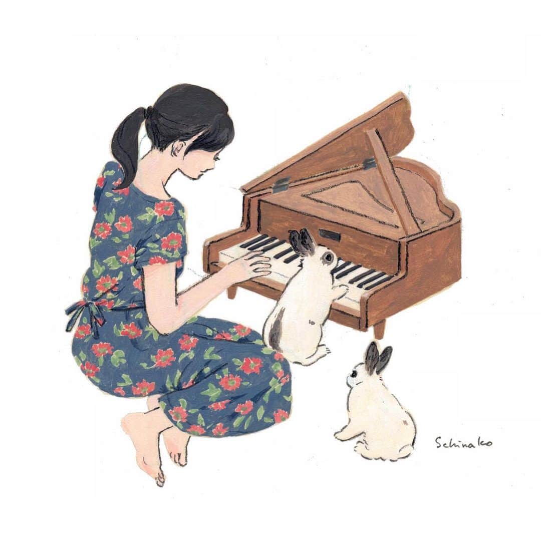 森山標子(しなこ)/Schinakoさんのインスタグラム写真 - (森山標子(しなこ)/SchinakoInstagram)「Today is musical instrument day🎹🎷🎸🎺🎻📯 今日は #楽器の日 なんですって🐰 * #illustration#art#drawing#design#acrylicpaint#アクリル絵の具#rabbit#bunny#うさぎ」6月6日 17時46分 - schinako