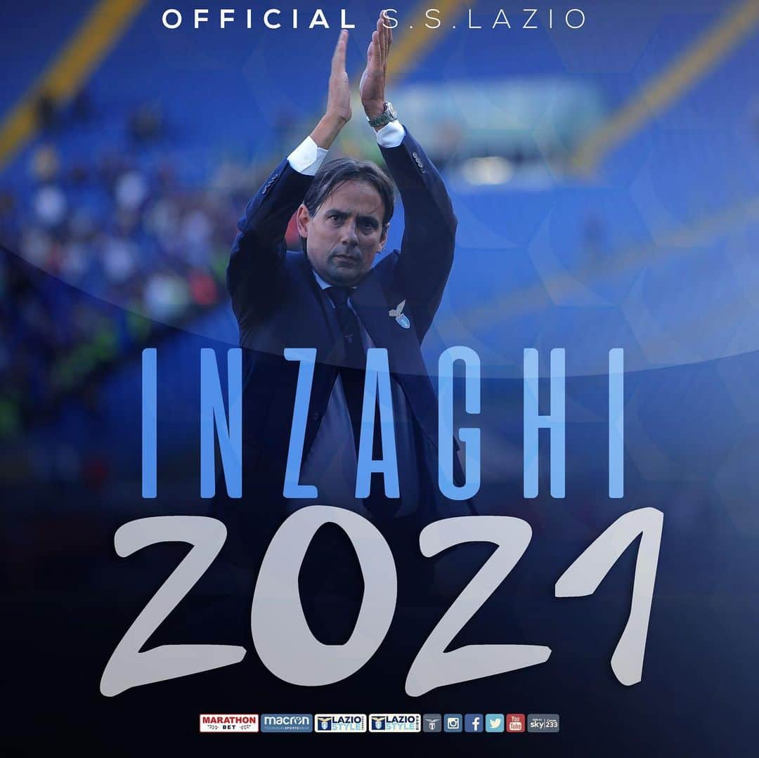 SSラツィオさんのインスタグラム写真 - (SSラツィオInstagram)「📝 S.S. Lazio have extended the contract of head coach Simone Inzaghi until 30/06/2021  #Inzaghi2021 #CMonEagles 🦅」6月6日 17時51分 - official_sslazio