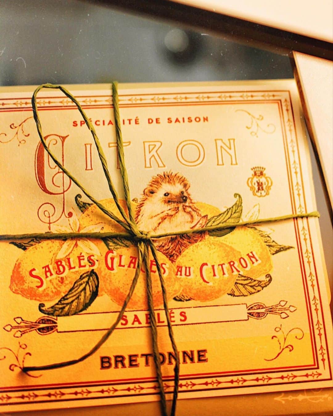 のインスタグラム：「@biscuiterie_bretonne の期間限定、シトロンクッキー🍋🍪 一度食べてから、ここの商品にゾッコンです💛🧡💛 ☻ ☻ #ハリネズミ #ビスキュイテリエブルトンヌ#citron#cokie#cokies#クッキー#可愛いお菓子#kawaii#sweets#洋菓子#手土産#手土産スイーツ#期間限定#シトロン」