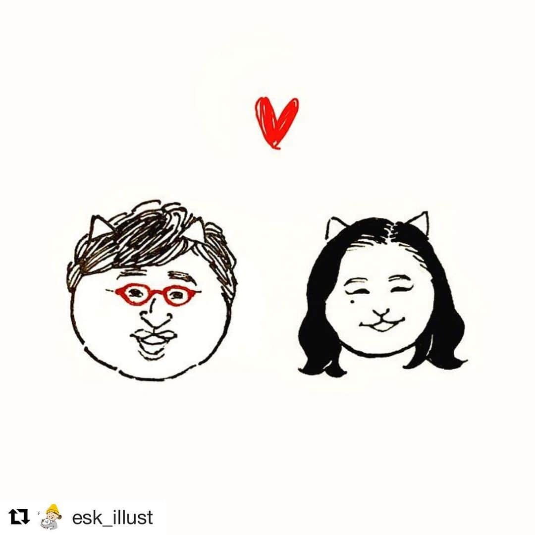 ねこさんのインスタグラム写真 - (ねこInstagram)「おめでとうございます😸👏🎊 #Repost @esk_illust with @get_repost ・・・ : : 昨日、朝から夫が絶叫しているので何事かと思ったら たしかに絶叫に値する大事件だった。 : 記者会見良かったなー : 私はもともと2人とも好きだから好感度ぶち上げだよ！ おめでとうございます！ : 優ちゃんはどうしても似ないよごめんよ。。 : : #イラスト#イラストレーター#落書き#おえかき#猫#ネコ#ねこ#事件#山里亮太#山ちゃん#蒼井優#結婚#勝手に猫化 #山ちゃんがもはや猫でもなんでもない😂 #illust#illustration#cat#art#drawing」6月6日 19時31分 - neko_magazine