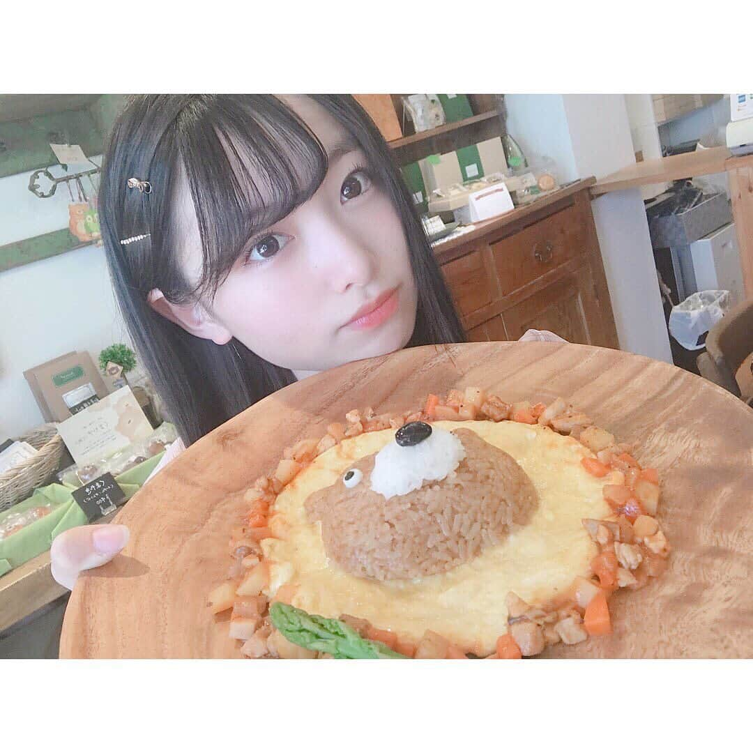 久保怜音さんのインスタグラム写真 - (久保怜音Instagram)「くまさんのオムライス🍳😋 可愛すぎて食べるのがもったいなかったです…🙈💓 卵とろとろでうまうま！  #henteco森の洋菓子店  #くまライス #オムライス #ご飯 #くま #🐻」6月6日 20時24分 - satone_kubo