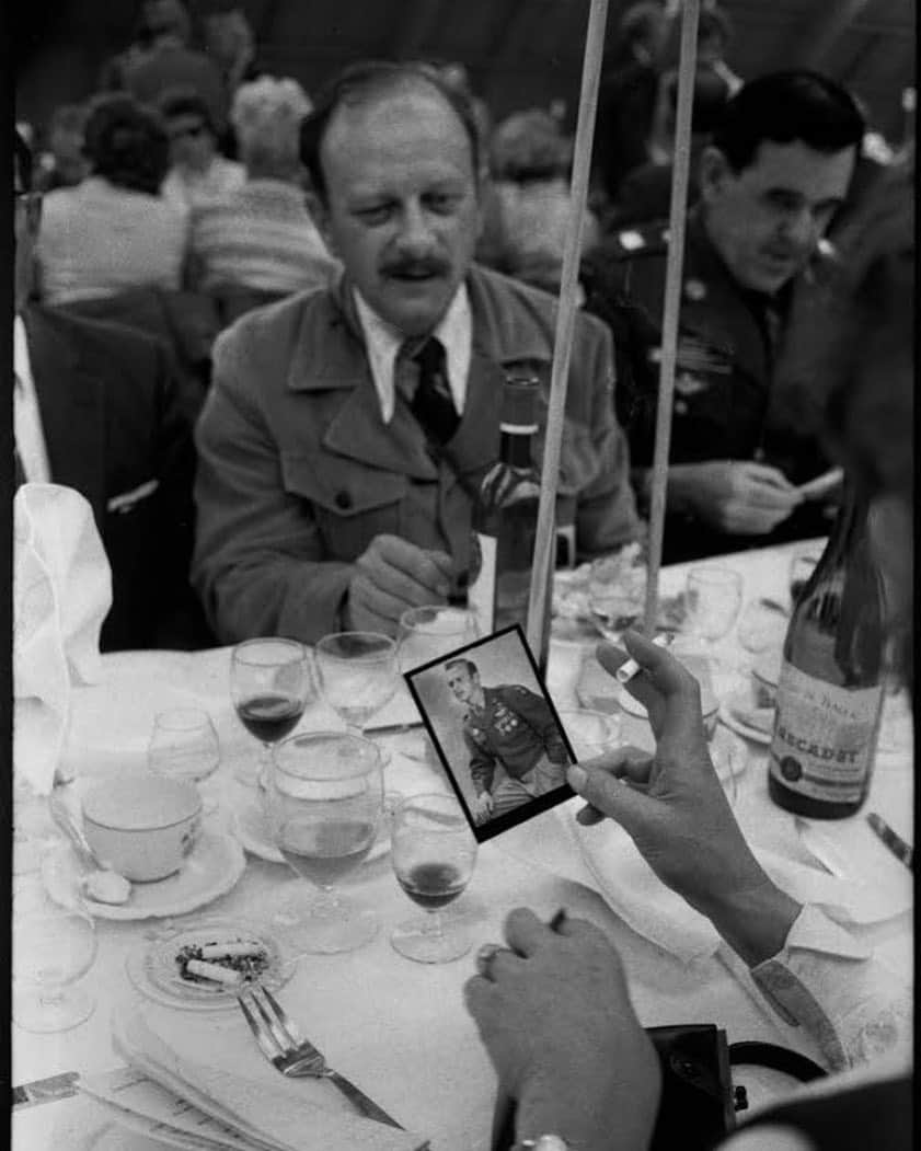 thephotosocietyさんのインスタグラム写真 - (thephotosocietyInstagram)「Photo by @davidburnettfoto // A US Army D-Day veteran attends a lunch offered by French officials near Omaha Beach, on June 6, 1974, the 30th anniversary of D-Day.  The portrait of him, hairline fuller, body trimmer, was taken some 30 years before when he was a young soldier. To this day, the French of Normandy remain grateful to the American soldiers who they regard as heroes.  photograph ©2019 David Burnett/Contact  #DDay」6月6日 21時16分 - thephotosociety
