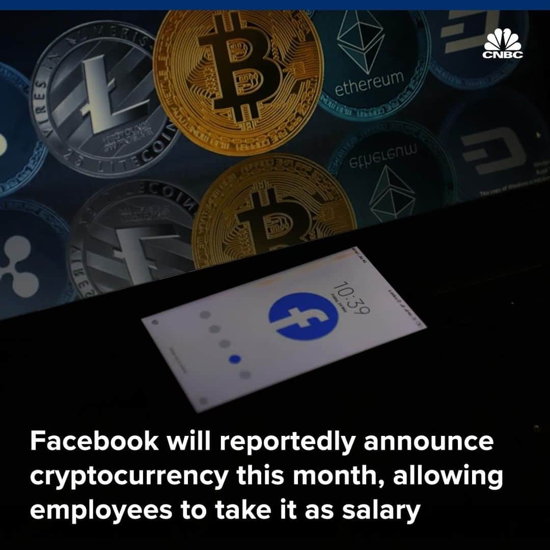CNBCさんのインスタグラム写真 - (CNBCInstagram)「Would you take your salary in crypto? ⠀ ⠀ Some Facebook employees will be able to do that later this month, when the social media giant announces its cryptocurrency, according to a report in the The Information.⠀ ⠀ Facebook is also planning physical ATM-like machines where users can buy the currency.⠀ ⠀ Creating its own cryptocurrency would give Facebook a source of revenue other than advertising, which the company has faced criticism for due to privacy concerns.⠀ ⠀ Details, at the link in our bio.⠀ *⠀ *⠀ *⠀ *⠀ *⠀ *⠀ *⠀ *⠀ #facebook #fb #crypto  #bitcoin #cryptocurrency #blockchain #ethereum #btc #cryptocurrencies #fintech  #bitcoinnews #finance #trading #forex #cnbccrypto #business #businessnews #cnbc」6月6日 23時01分 - cnbc