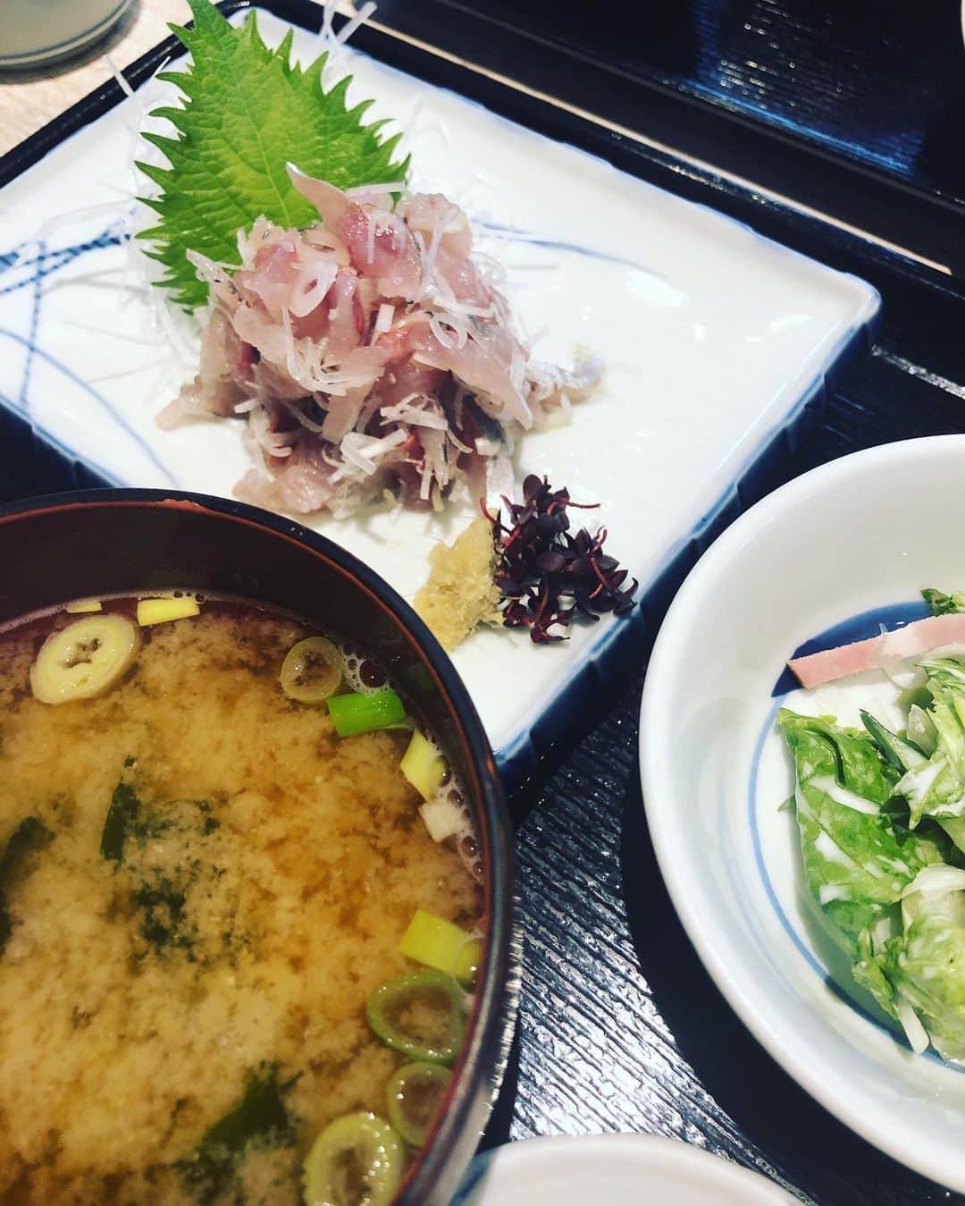 斉藤ひかりさんのインスタグラム写真 - (斉藤ひかりInstagram)「アジのたたき定食😋 舞台本番期間はナマモノを食べないようにしているので、これを最後にしばらくお預けです。 舞台が終わったらご褒美に大好きな牡蠣だって食べちゃおうと思います。  #アジのたたき定食」6月7日 10時17分 - hikarisaito1027