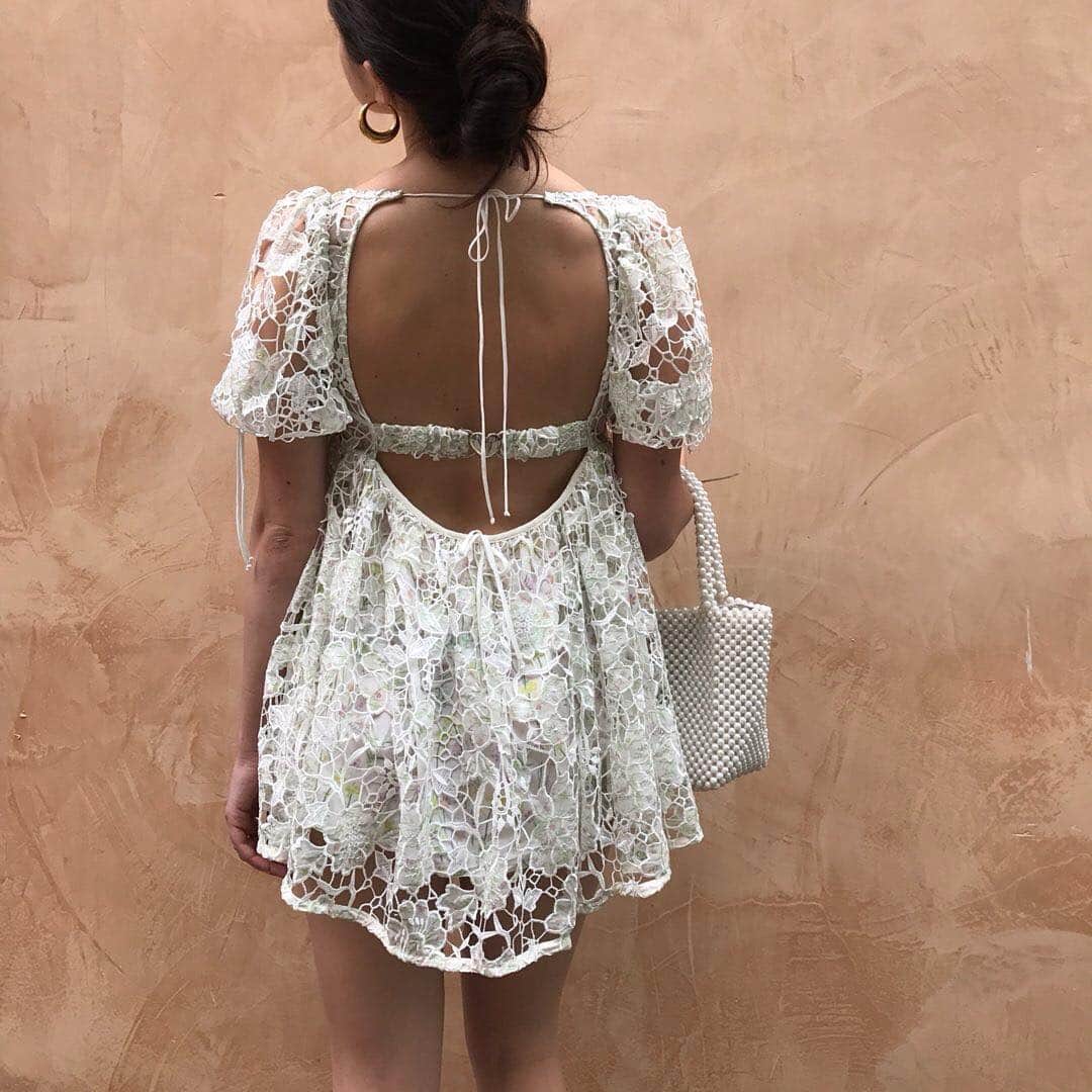 For Love & Lemonsさんのインスタグラム写真 - (For Love & LemonsInstagram)「We use a lot of negative space embroidery in our designs because the fabric details underneath are just as important as the top layer | The Sundae Mini Dress #summer19」6月7日 2時35分 - forloveandlemons