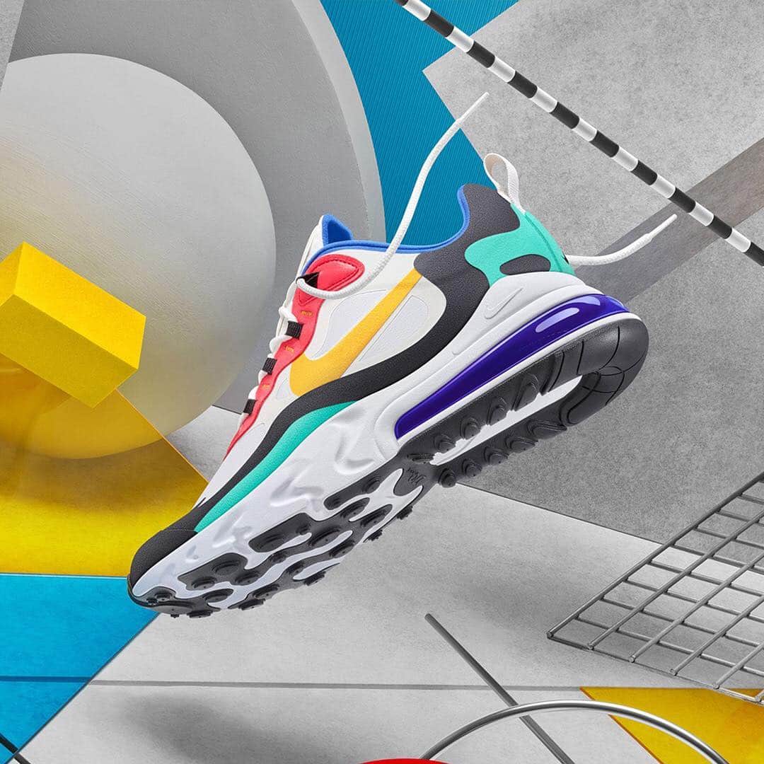 HYPEBEASTさんのインスタグラム写真 - (HYPEBEASTInstagram)「@hypebeastkicks: @nike introduces the Air Max 270 React. The various colorways are inspired by the colors and geometry of Bauhaus as well as San Francisco psychedelia. Available July 3.  Photo: @nike」6月7日 4時38分 - hypebeast