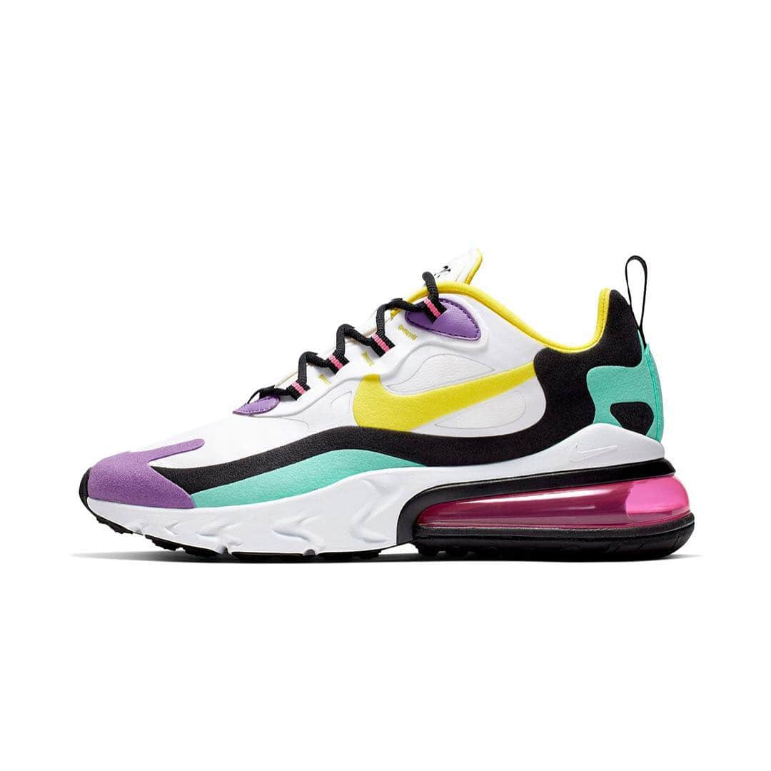 HYPEBEASTさんのインスタグラム写真 - (HYPEBEASTInstagram)「@hypebeastkicks: @nike introduces the Air Max 270 React. The various colorways are inspired by the colors and geometry of Bauhaus as well as San Francisco psychedelia. Available July 3.  Photo: @nike」6月7日 4時38分 - hypebeast