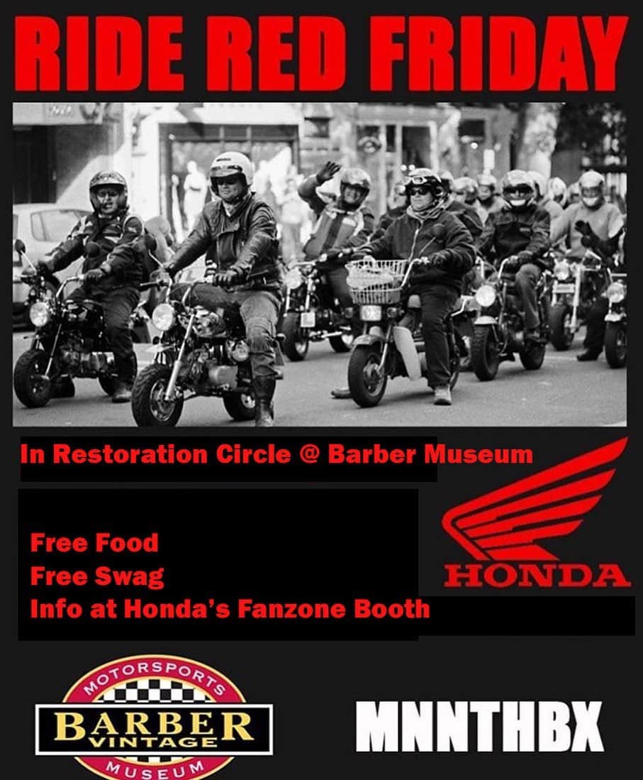 Honda Powersports USさんのインスタグラム写真 - (Honda Powersports USInstagram)「Check out the largest small bore gathering in the USA at the historic @barbermotorpark this weekend hosted by @mnnthbx! On Friday at 5PM, make sure to stop by @barbermuseum for free food and Honda swag! See you there! #Mnnthbx」6月7日 7時03分 - honda_powersports_us