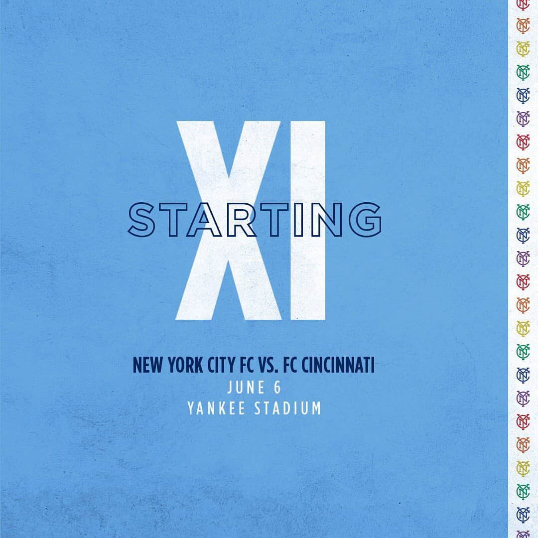 ニューヨーク・シティFCさんのインスタグラム写真 - (ニューヨーク・シティFCInstagram)「#NYCFC Starting XI vs. @fccincinnati ➡️ #ForTheCity」6月7日 7時33分 - nycfc