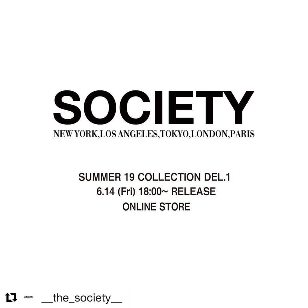 DJ HALさんのインスタグラム写真 - (DJ HALInstagram)「#Repost @__the_society__ with @get_repost ・・・ SUMMER 19 COLLECTION DEL.1 6.14 (Fri) RELEASE ONLINE STORE ・ ・ 『SOCIETY LOGO T-SHIRT』 Size. M~XXL Color. TURQUOISE / WHITE / PURPLE /RED / BLACK / TELLOW Price. ¥5940(tax in) ・ ・ 『M.P.R. T-SHIRT』 Size. M~XXL Color. SKY BLUE / WHITE / BLACK Price. ¥5940(tax in) ・ ・ #the_society #__the_society__」6月7日 18時39分 - djhal