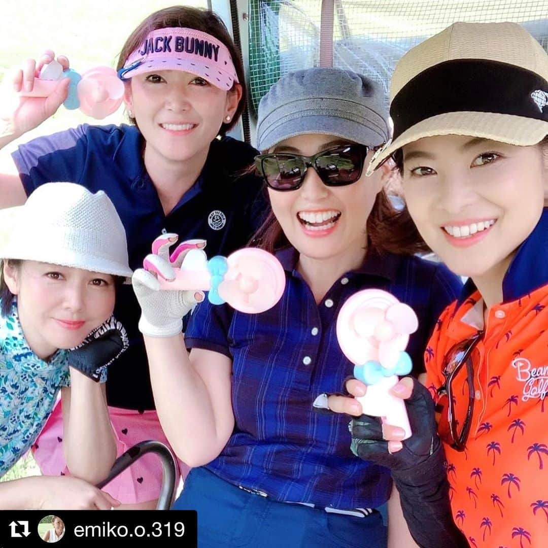 吉田玲奈さんのインスタグラム写真 - (吉田玲奈Instagram)「女子会ゴルフ⛳️またまた楽しかった💟ありがとう😊 えみちゃんのスタイルに惚れ惚れ💟ダイエットしなきゃ…😅💦 #Repost @emiko.o.319 with @get_repost ・・・ #梅雨﻿ 前に﻿ ﻿ #ゴルフ﻿ 今週2回目😆😆﻿ ﻿ #女子ゴルフ﻿ #ラヴィスタ﻿ ﻿ 玲奈ちゃん﻿ いつも写真撮ってくれてありがとう♡﻿ ﻿ ⛳️🏌️‍♀️🏌️‍♀️🏌️‍♀️🏌️‍♀️⛳️﻿ ﻿ #楽しかった﻿ #golf﻿ #ゴルフ好き﻿ #下手の横好き﻿ #ゴルフ女子﻿ #ランチ﻿ #バイキング﻿ #サラダ大盛り﻿  #jackbunny  #beamsgolf ﻿ #diet﻿ #頑張ります﻿ #目指せ﻿ #-4kg﻿ ﻿ 身も心も﻿ #梅雨入り 😢﻿ ﻿」6月7日 10時51分 - reina.yoshida.ciel.1218