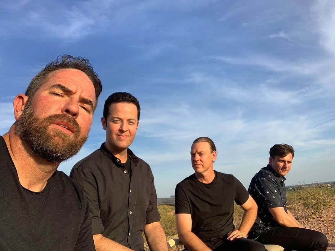 Jimmy Eat Worldのインスタグラム：「Bands that sit in the desert together stay together. #selfie #25years」