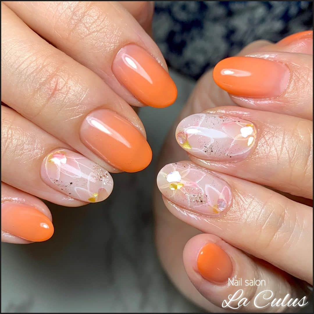 Mihoさんのインスタグラム写真 - (MihoInstagram)「. nails. . . オレンジ🧡の深めグラデ✨ . ◆オフ込み1.5時間 . . . . #laculus #お客様ネイル #ビジューネイル #シンプルネイル#美甲 . #ネイル #ジェル #ジェルネイル #ネイルアート #ネイルサロン #ネイルデザイン #春ネイル #プライベートサロン #プライベートネイルサロン #ネイルアーティスト . #神戸 #三宮 #神戸元町 #大阪 . #神戸ネイル #神戸ネイルサロン #三宮ネイルサロン #三宮ネイル . #nail #nails #nailart #beauty #kawaii」6月7日 12時50分 - la.source_nail