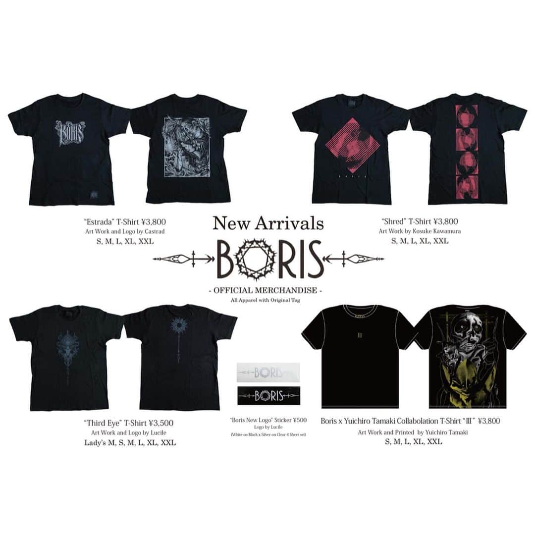 BORISさんのインスタグラム写真 - (BORISInstagram)「‪Boris New Single “tears e.p”  pre-order / free EQD Special CD offer‬ ‪An EQD Special CD will be added to orders of more than 5000 yen of Boris New T-shirts & related items. ‬ ‪Order start at 20:00(JST) tomorrow !‬ ・ ・ ‪Boris New シングル “tears e.p” 予約 / EQD Special CD キャンペーン！‬ ‪‪Newシングルの予約開始と共に、Boris関連アイテム5000円以上お買い上げの方に先日のツアーで配布されたCDをプレゼント。‬‬ 合わせて新作Tシャツも明日よりオーダー開始いたします（新作Tシャツお求めの各サイズ受注は6/15で一旦オーダーを締切ます。受注Tシャツ、新作シングルを含むオーダーの配送開始は6/26〜となりますのでご注意ください。)‬ CDがなくなり次第キャンペーンは終了となります。 ‪明日20時より受付開始。  Mail order via  @nydcollectionjp  And ‪Inoxia-rec.com  #borisheavyrocks #borisdronevil @trashup_records」6月7日 19時58分 - borisdronevil