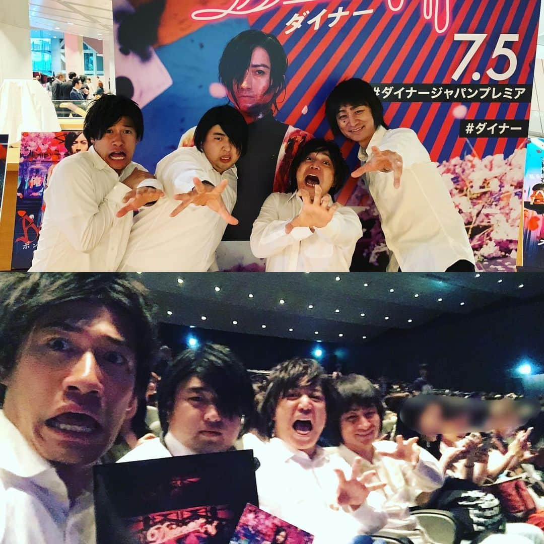 Gたかしさんのインスタグラム写真 - (GたかしInstagram)「藤原竜也さん主演「Diner ダイナー」ジャパンプレミア試写会に藤原竜也軍団で行ってきました。狂乱怒涛の117分。原作は数年前に読了済み。あの狂ったダイニングバーの雰囲気や涎が垂れる料理の再現率。追い詰められる閉塞感。まさしく、ダイナーでした。ボンベロ像が新たに藤原竜也さんで上書きされました。早速、全員で台詞を復唱させていただきます。 #ダイナー #藤原竜也」6月7日 14時39分 - g_takashi.kinkin