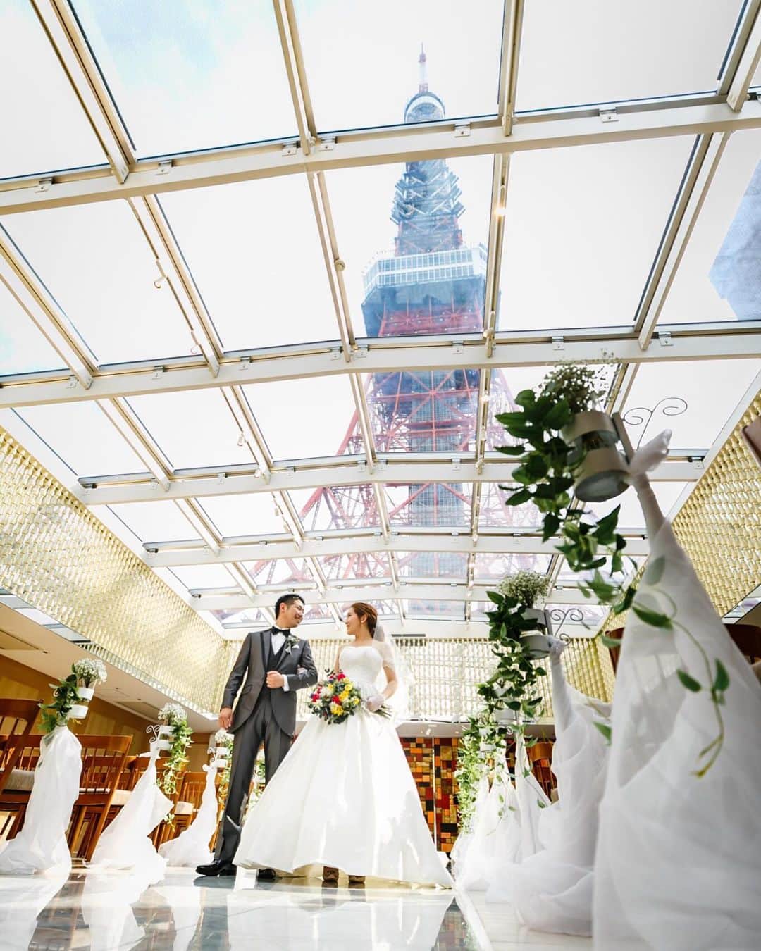 東京タワーの麓の結婚式のグルメインスタ