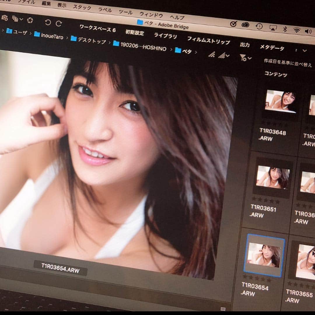 HOSHINOのインスタグラム：「月刊エンタメ7月号にグラビア掲載していただいてます🙂🙂💓💓とってもうれしいです！！みなさまCHECKしてくださいねえ\( ˆoˆ )/写真は修正前🥺🥺一枚一枚表情とかも全然ちがうの！これが井上たろうさんマジック💓💓#グラビア#ビキニ#水着#ほしみっつ#☆☆☆」