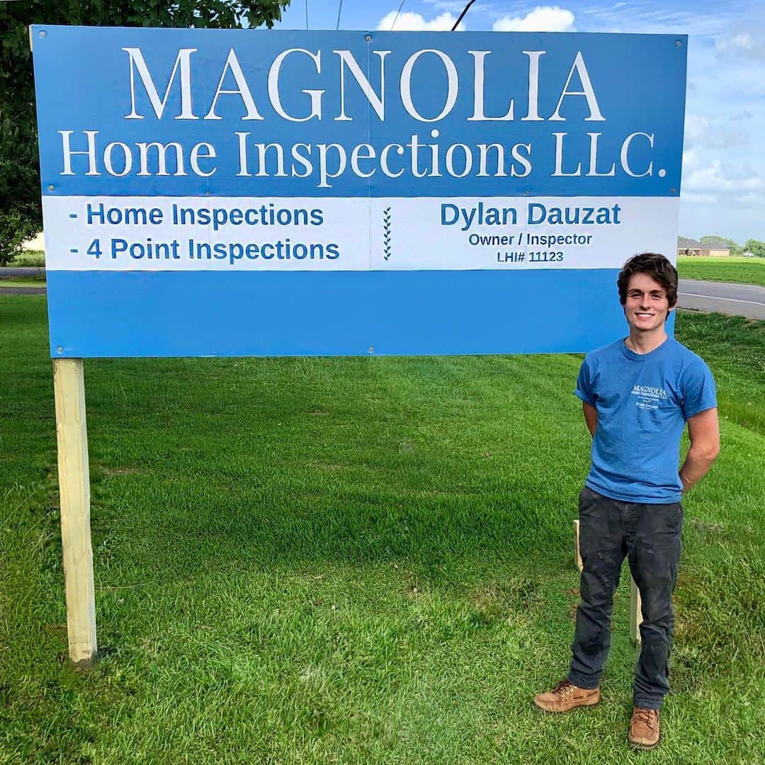 Dylan Dauzatのインスタグラム：「Magnolia Home Inspections LLC. has a billboard now Located on HWY 1. Thanks to our Clients, Real Estate Agents, Banks, Referrals, Insurance companies & Home Buyers we work with everyday, exclusively in Louisiana.」
