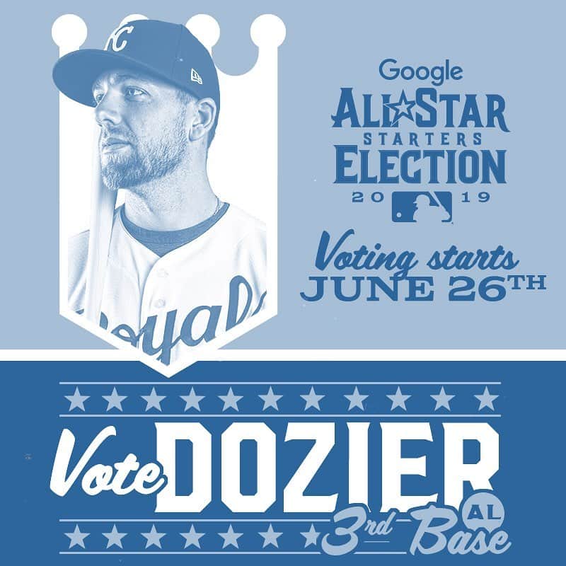 カンザスシティ・ロイヤルズさんのインスタグラム写真 - (カンザスシティ・ロイヤルズInstagram)「The campaign continues! Congrats on advancing to the Google MLB Starters Election, @hdozier_17. #VoteDozier」6月22日 8時28分 - kcroyals