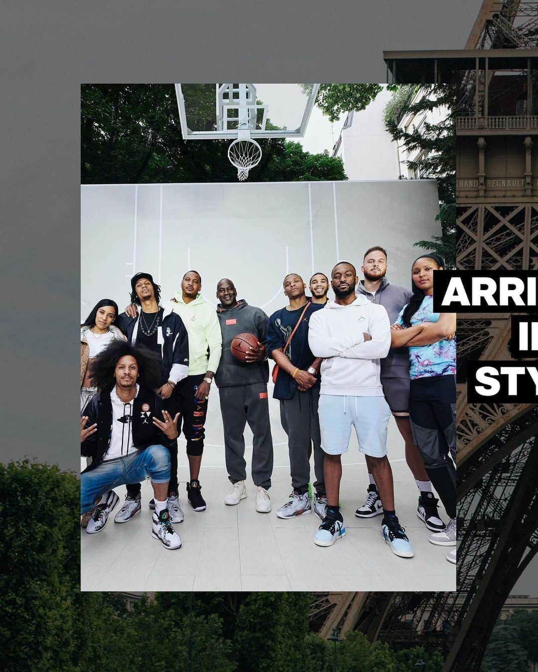 Jordanのインスタグラム：「The Jumpman family takes Paris in their fresh modern style.」
