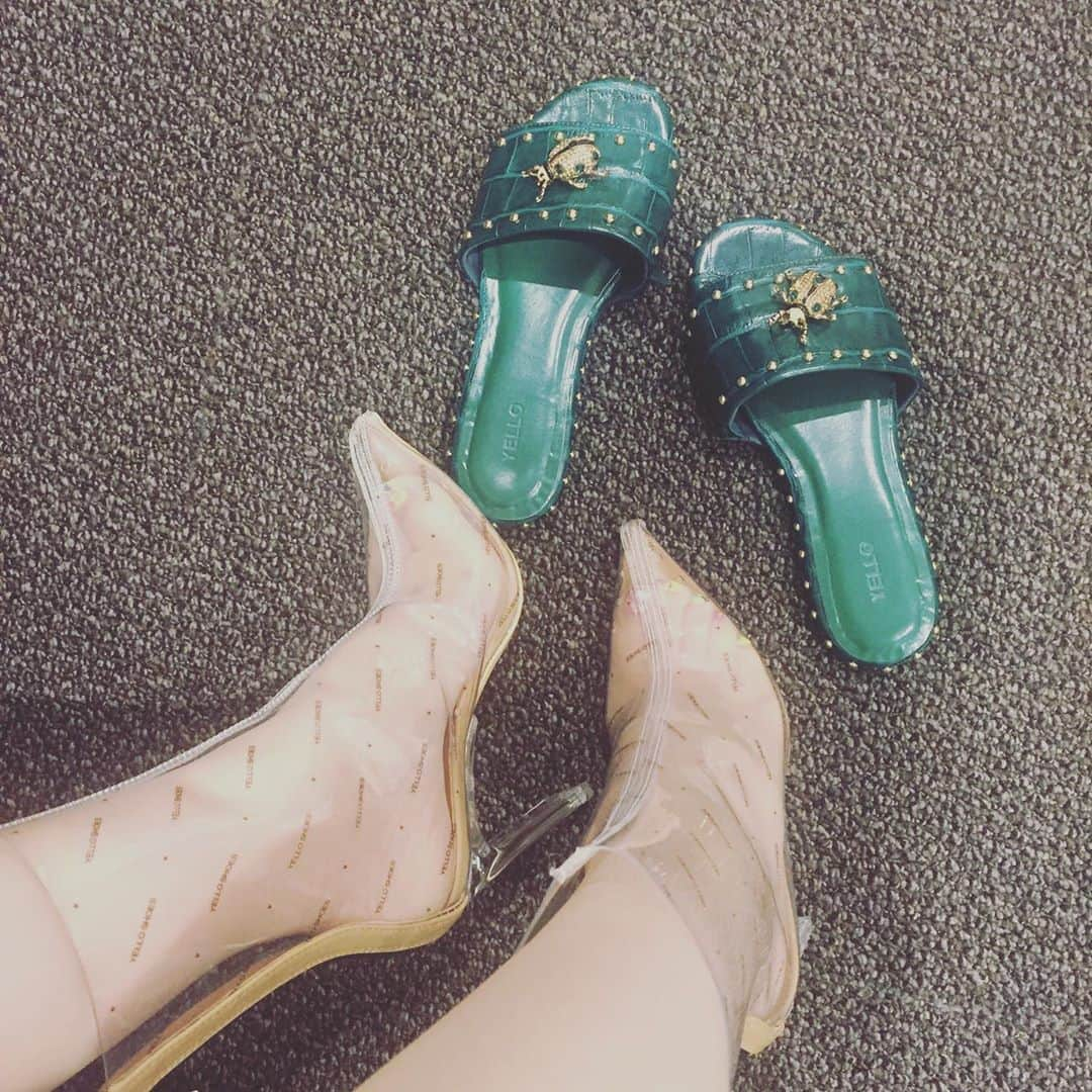 新山千春さんのインスタグラム写真 - (新山千春Instagram)「可愛すぎますって！👡 💜 . greenのサンダル 特に好き💜(*˘︶˘*).｡.:*♡ _____________________________________________________🌴 #art 好き🎨#chihuahua #dog 🐶  #mamafashion #Japaneseactress #casualcoordinate #denimcoordinate #makeup #model  #mama#mamastyle #Instagood #cooking #streetwear #mamacoordinate #hairarrange #streetfashion  #outfit #casualstyle  #outfitstyle #촬영 #粉我 #나를따르라  #fashionistas #dailylook #coodinate #新山千春  _____________________________________________🌴🌵🌴」6月22日 11時56分 - chiharuuu_0114