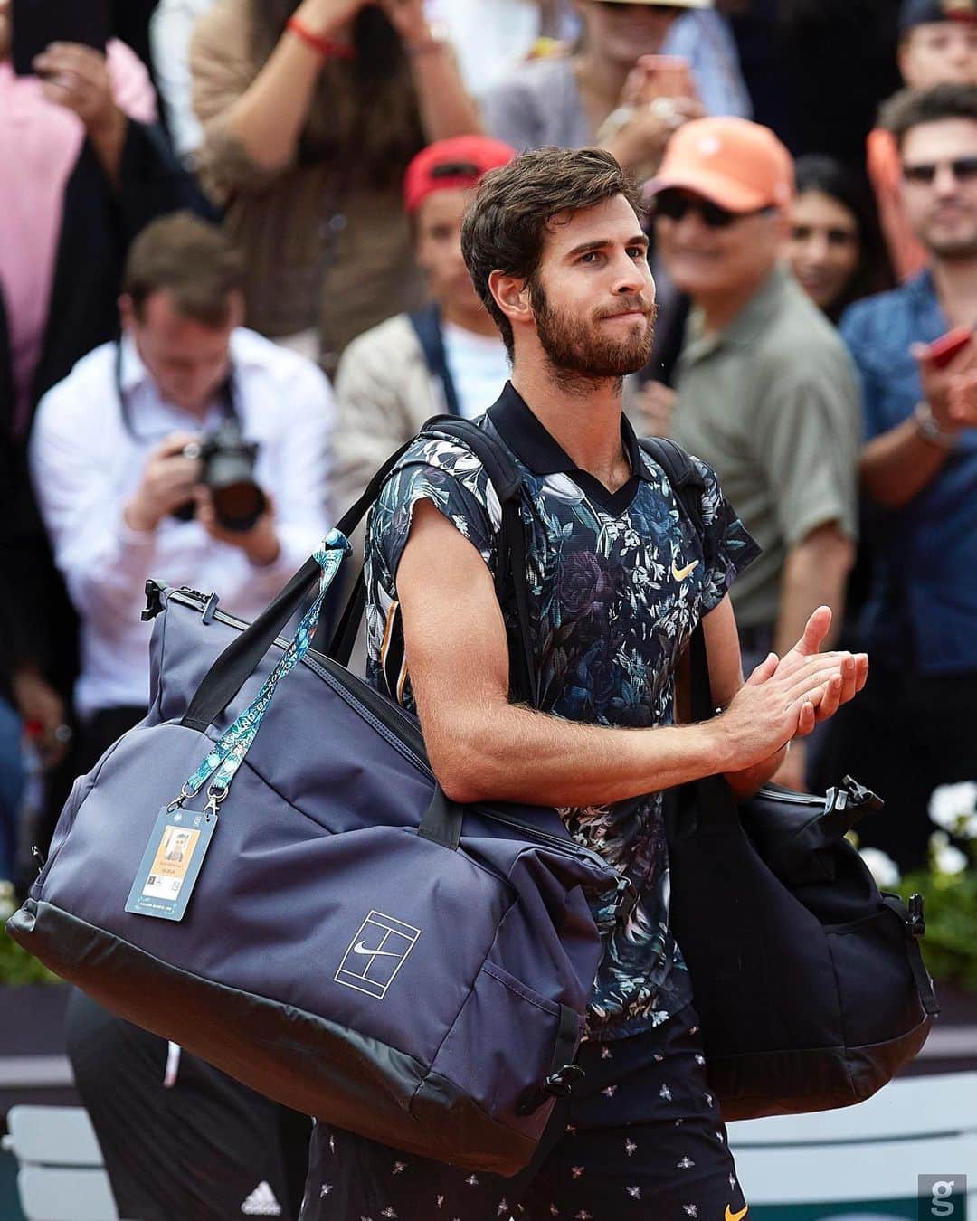 カレン・ハチャノフのインスタグラム：「It didn’t go my way yesterday but I will be back stronger. Dominic @domithiem was too good!  It’s been a great run in Paris these 2 weeks in front of an amazing crowd!I hope to continue that way and try to achieve bigger things in the near future! Merci Paris ❤️Until next year🙏🏻 @rolandgarros #RG19 #TeamKhachanov」