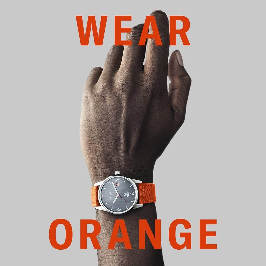 TRIWAさんのインスタグラム写真 - (TRIWAInstagram)「This weekend we give out free orange watch straps on all Humanium 39 (made from destructed firearms) purchases. Wear orange to manifest a future, free from gun violence #wearorange #humanium #humaniummetal #timeforpeace」6月7日 21時46分 - triwa