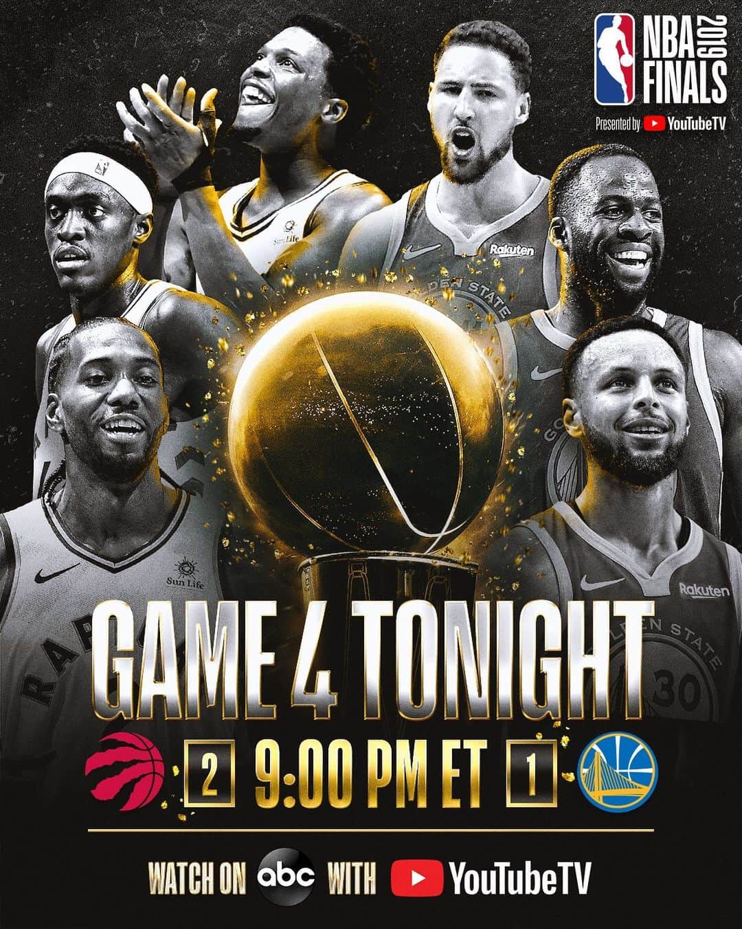 NBAさんのインスタグラム写真 - (NBAInstagram)「Will the @raptors take commanding 3-1 lead, or will the @warriors even it up 2-2? ....Game 4 of the #NBAFinals presented by @youtube TV tips 9:00pm/et on ABC & TSN!」6月7日 22時03分 - nba