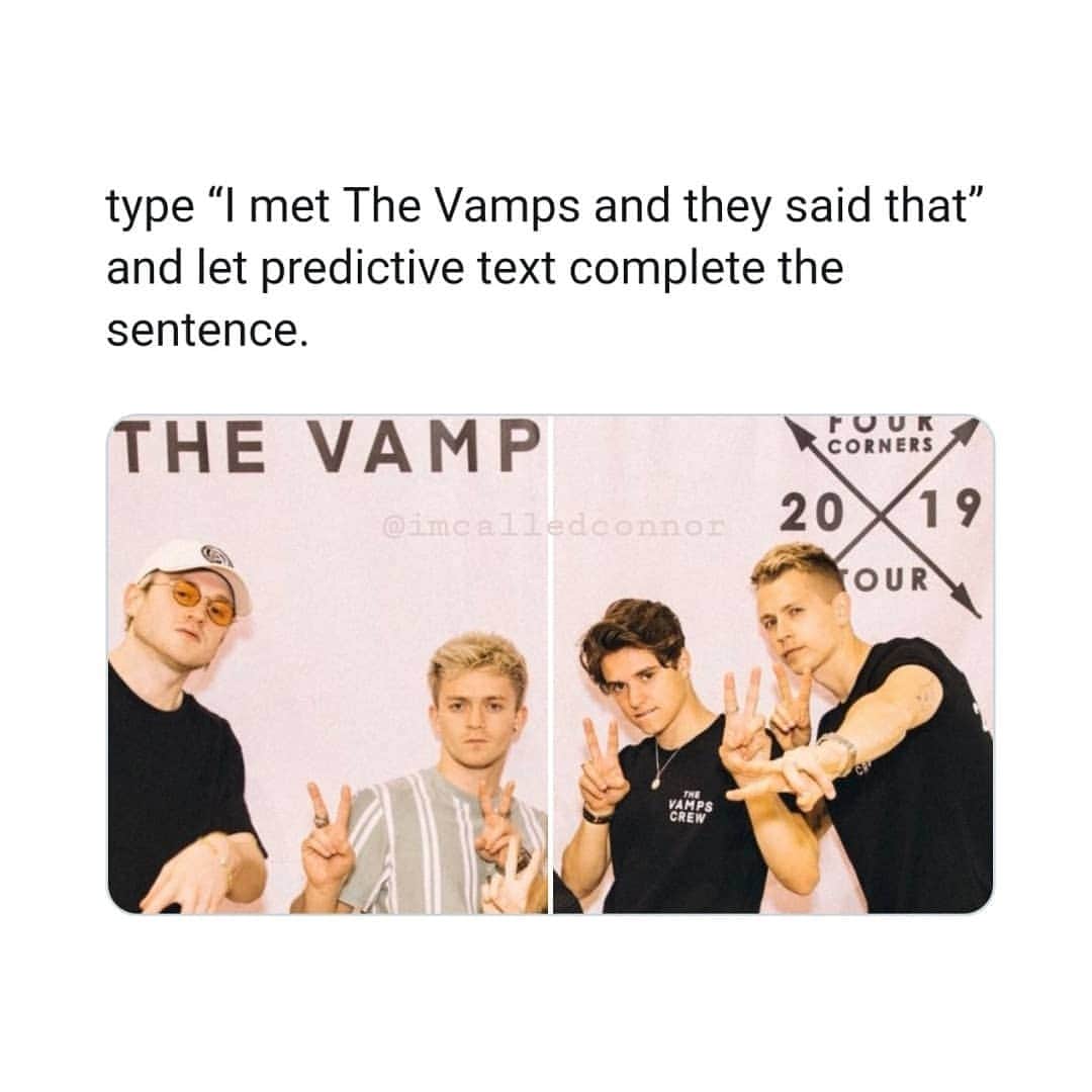 コナー・ボールのインスタグラム：「I met The Vamps and they said that they were going to have Karaoke with me and l and then just got a little jealous of the boys during concert because they had a bad laugh ???????」